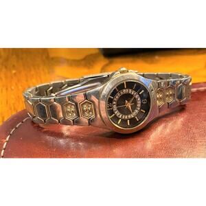 Women's 28mm Silver tone Watch with Crystal Accents